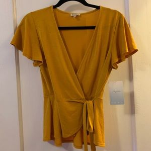 side tie short sleeve shirt